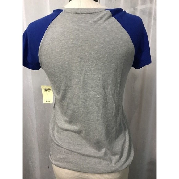 Lucky Brand T-Shirt Gray Blue Sleeves Trendy T-Shirt Size Small NWT - Picture 5 of 8